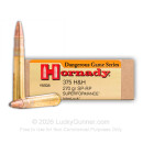 Premium 375 H&H Magnum Ammo For Sale - 270 Grain InterLock SP-RP Ammunition in Stock by Hornady Superformance - 20 Rounds