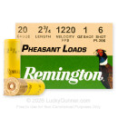Premium 20 Gauge Ammo For Sale - 2-3/4” 1oz. #6 Shot Ammunition in Stock by Remington Pheasant Loads - 25 Rounds