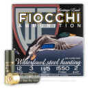 Cheap 12 Gauge Ammo For Sale - 3” 1-1/5oz. #2 Steel Shot Ammunition in Stock by Fiocchi - 25 Rounds
