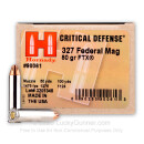 Premium 327 Federal Magnum Ammo For Sale - 80 Grain FTX Ammunition in Stock by Hornady Critical Defense - 25 Rounds