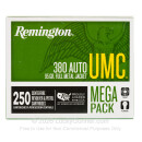 380 Auto Ammo In Stock - 95 gr MC - 380 ACP Ammunition by Remington UMC For Sale - 250 Round Mega Pack