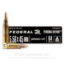 Federal Personal Defense 5.56x45 Ammo For Sale - 64 Grain Bonded SP - 20 Rounds