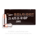 25 ACP - 35 gr JHP - Speer Gold Dot Ammunition - 20 Rounds