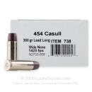 Underwood 454 Casull Ammo For Sale - 360 Grain Long Wide Nose Hard Cast - 20 Rounds
