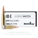 Sig Sauer Hybrid Match 277 Fury Ammo For Sale - 155 Grain HPBT MatchKing - 20 Rounds