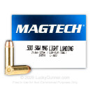 Premium 500 S&W Ammo For Sale - 325 Grain SJSP-Flat Ammunition in Stock by Magtech Light Loading - 20 Rounds