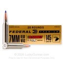 Federal 7mm Remington Magnum Ammo For Sale - 145 Grain LRX - 20 Rounds