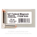 Underwood 327 Federal Magnum Ammo For Sale - 95 Grain Xtreme Defender - 20 Rounds