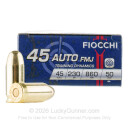45 ACP Ammo For Sale - 230 gr FMJ Fiocchi Ammunition In Stock