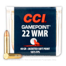 Cheap 22 WMR Ammo For Sale - 40 Grain JSP - CCI Gamepoint Ammunition In Stock - 50 Rounds