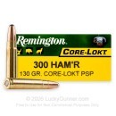 Remington Core-Lokt 300 HAM'R Ammo For Sale - 130 Grain PSP - 20 Rounds