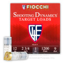 Cheap 12 Gauge Ammo For Sale - 2-3/4” 1oz. #9 Shot Ammunition in Stock by Fiocchi - 25 Rounds