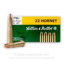22 Hornet Ammo For Sale - 45 gr FMJ Ammunition In Stock by Sellier & Bellot