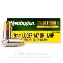 Remington Golden Saber 9mm Ammo For Sale - 147 Grain BJHP - 20 Rounds