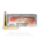 444 Marlin Ammo For Sale - 265 gr JHP FTX LEVERevolution Hornady Ammunition In Stock - 20 Rounds