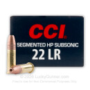.22 Long Rifle - 40 Grain Copper Plated Segmented Hollow Point Subsonic- CCI - 500 Rounds