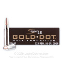 Premium 223 Rem Ammo For Sale - 55 Grain Soft Point Ammunition in Stock by Speer Gold Dot - 20 Rounds