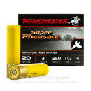 Bulk 20 Gauge Ammo For Sale - 3" 1-1/4 oz. #4 Shot Ammunition in Stock by Winchester Super Pheasant - 250 Rounds