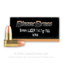 9mm - 147 Grain FMJ - Blazer Brass - 50 Rounds