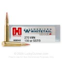 Hornady American Whitetail Tipped 270 Ammo For Sale - 130 Grain SST - 20 Rounds