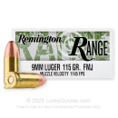 Remington Range 9mm Ammo For Sale - 115 Grain FMJ - 250 Rounds