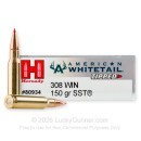 Hornady American Whitetail Tipped 308 Ammo For Sale - 150 Grain SST - 20 Rounds