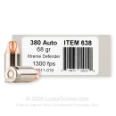 Underwood 380 ACP Ammo For Sale - 68 Grain Xtreme Defender - 20 Rounds