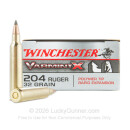 204 Ruger Ammo - Winchester Varmint-X 32gr PT - 20 Rounds