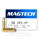Cheap 38 Special Ammo For Sale - 125 gr +P SJHP Magtech Ammunition In Stock - 50 Rounds