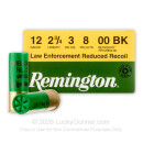Bulk 12 Gauge Ammo For Sale - 2-3/4" 8 Pellet 00 Buckshot Ammunition in Stock by Remington LE Reduced Recoil - 250 Rounds