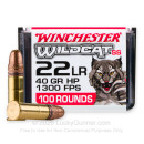 Cheap 22 LR Ammo For Sale - 40 Grain CPHP Ammunition in Stock by Winchester Wildcat - 100 Rounds