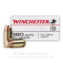 380 Auto Ammo In Stock - 95 gr FMJ - 380 ACP Ammunition by Winchester USA For Sale - 500 Rounds
