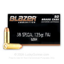 38 Special - 125 gr FMJ - Blazer Brass - 50 Rounds