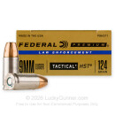 Defensive 9mm Ammo For Sale - 124 gr JHP  - Federal LE HST Ammunition In Stock