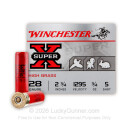 Cheap 28 Gauge Ammo For Sale - 2-3/4" 3/4 oz. #5 Shot Ammunition in Stock by Winchester Super-X - 25 Rounds