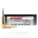 Premium 6.5 PRC Ammo For Sale - 145 Grain OTM BT Ammunition in Stock by Barnes Precision Match - 20 Rounds