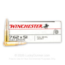 308 Win Ammo In Stock  - 147 gr FMJ - Winchester 7.62x51 NATO Ammunition For Sale Online
