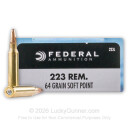 Cheap 223 Rem Ammo For Sale - 64 Grain JSP Ammunition in Stock by Federal Power-Shok - 20 Rounds