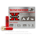 Cheap 28 Gauge Ammo For Sale - 2 3/4" 3/4 oz. #6 Shot Ammunition in Stock by Winchester Super-X - 25 Rounds
