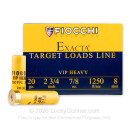 Bulk 20 ga Shot Shells For Sale - 2-3/4" 7/8 oz  #8 Shot by by Fiocchi - 250 Rounds