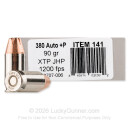 Underwood 380 Auto +P Ammo For Sale - 90 Grain XTP JHP - 20 Rounds