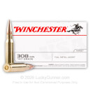 Bulk 308 Ammo For Sale - 147 Grain FMJ Ammunition in Stock by Winchester USA - 200 Rounds