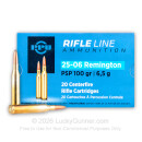 25-06 Ammo - Prvi Partizan 100gr PSP - 20 Rounds