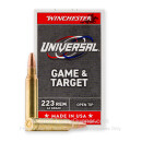 Winchester Universal Game & Target 223 Rem Ammo For Sale - 62 Grain Open Tip - 1000 Rounds