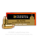 Match 45 ACP Ammo For Sale - 185 gr FMJ-SWC .45 Auto Ammunition In Stock by Federal Gold Medal - 50 Rounds
