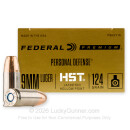 Bulk Defensive 9mm Ammo For Sale - 124 gr JHP  - Federal HST Ammunition In Stock - 200 Rounds