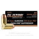 Blazer Brass Clean-Fire Suppressor 45 ACP Ammo For Sale - 230 Grain TMJ - 50 Rounds