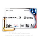 Premium 357 Magnum Ammo For Sale - 125 Grain JHP Ammunition in Stock by Federal Train + Protect - 50 Rounds