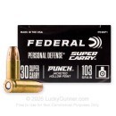 Federal Punch 30 Super Carry Ammo For Sale - 103 Grain JHP - 20 Rounds