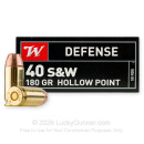 40 SW Ammo - 180 gr JHP - Winchester USA Ammunition - 50 Rounds
